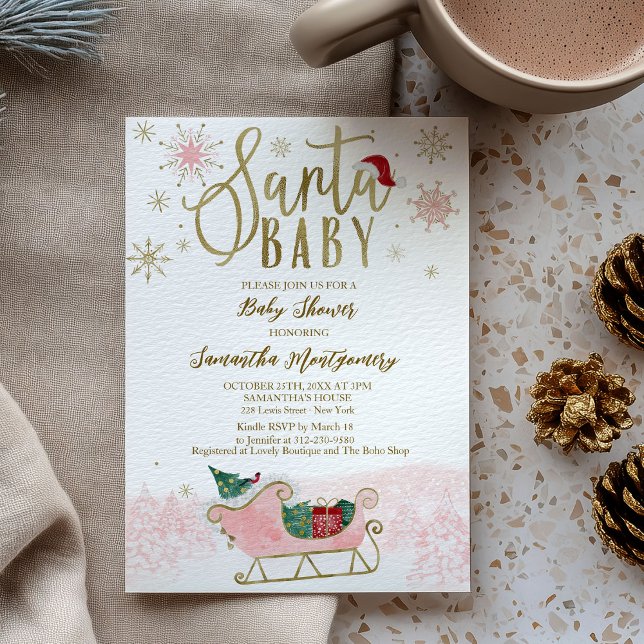 Convite de Natal Santa Baby Girl (Criador carregado)
