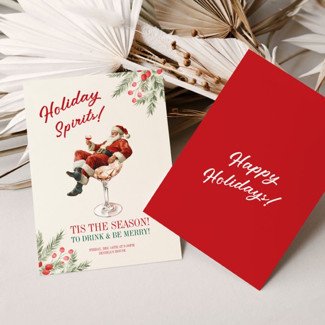 Convite de Natal Santa Martini (Santa Martini Christmas Holiday Invitation)