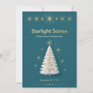 Convite de Natal Starlight Soiree Meados do Século