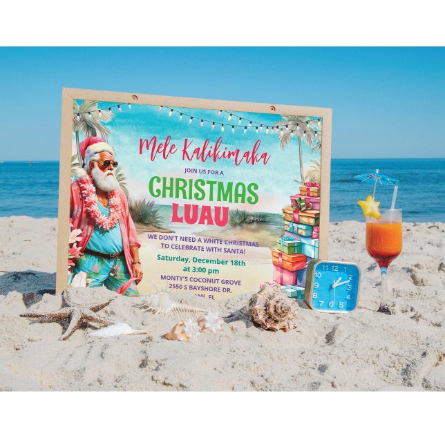 Convite de Natal Tropical Luau (Criador carregado)