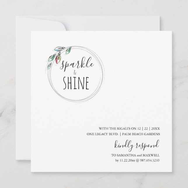 Convite de Natal Único Moderno Escandinavo (Frente)