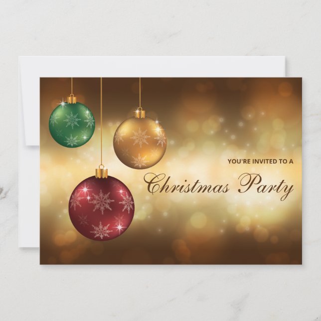 Convite de Natal Vermelho Festivo para Festa de Na (Frente)