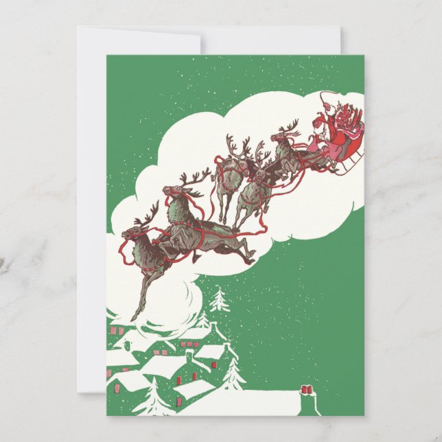 Convite de Natal Vintage do Papai Noel Retrô (Frente)