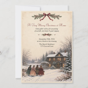 Convite de Natal Vintage Inspirado em Mulheres Peq