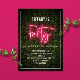 Convite de Neon para 40º Aniversário