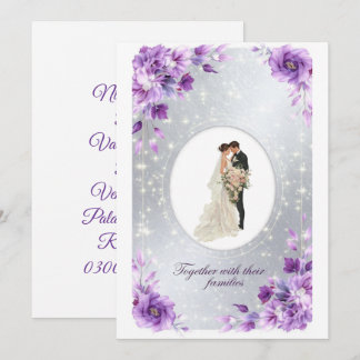 Convite de Nikkah Floral Roxo 2026 | Muçulmano