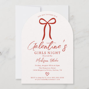 Convite de Noite das Meninas Dia de Galentine
