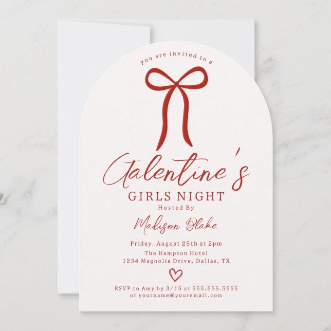 Convite de Noite das Meninas Dia de Galentine (Frente)