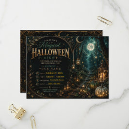 Convite de Noite de Halloween Mágica Editável |