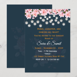 Convite de Noite de Sangeet de Casamento Indiano E