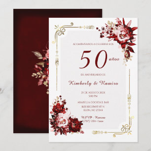 Convite De Noiva 50 Aniversário com renda vintage