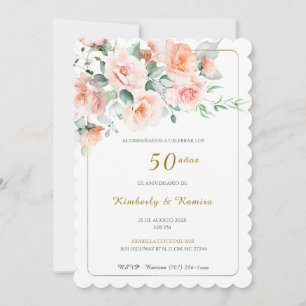 Convite De Noiva 50 Aniversário com renda vintage
