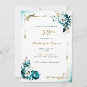 Convite De Noiva 50 Aniversário com renda vintage