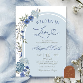 Convite de Noiva Blue Wildflower Hydrangea Perdida