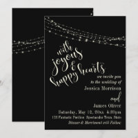 Convite de Noiva Cream Typography 30 em Preto com