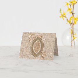 Convite de Noiva Elegante com Medalhão Floral Bege