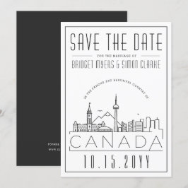 Convite de Noiva Estilizado do Canadá Save the Dat