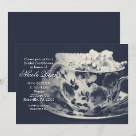 Convite de Noiva Glam Tea & Pearls Elegante Chic