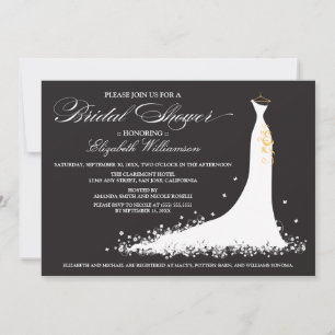 Convite de Noiva para Festa de Casamento (ébano)