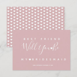 Convite de Noiva Simples Rosa e Corações RSVP