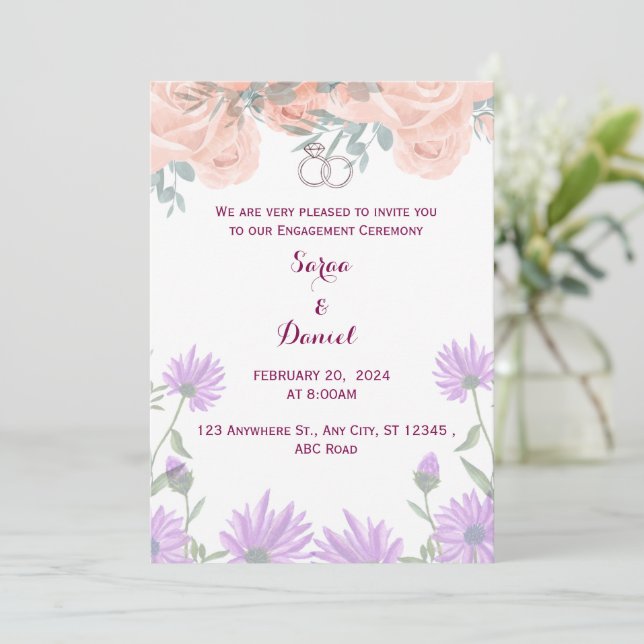 Convite de Noivado (Em pé/Frente)