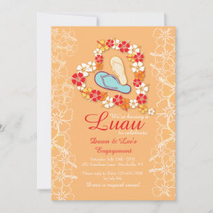 Convite de Noivado Aloha Love Luau
