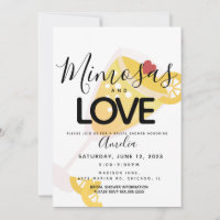 Convite de Noivado Amarelo Mimosa Preto