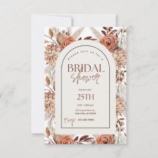 Convite de Noivado Boho Floral Aquarela