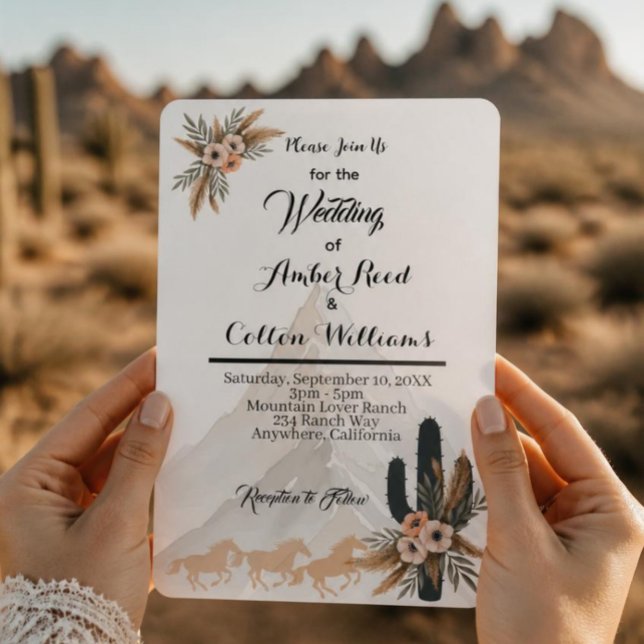 Convite de Noivado Boho Western Montanha (Criador carregado)