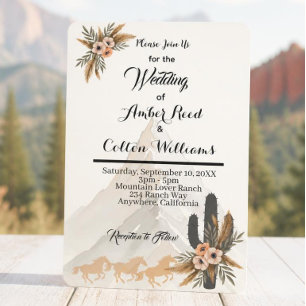 Convite de Noivado Boho Western Montanha