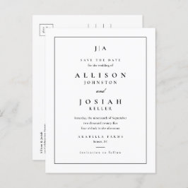 Convite de Noivado Clássico com Monograma Save The