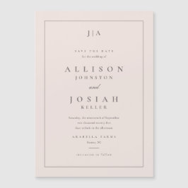 Convite de Noivado Clássico com Monograma Save The