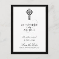 Convite de Noivado Clássico Cruz Celta Save the Da