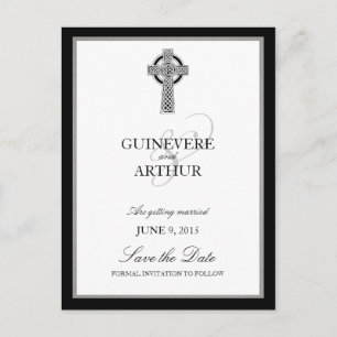 Convite de Noivado Clássico Cruz Celta Save the Da