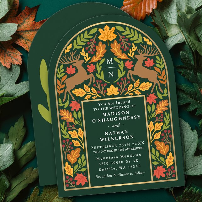 Convite de Noivado com Arco de Veado na Floresta E (Criador carregado)