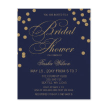 Convite de Noivado com Confeite de Ouro da Marinha