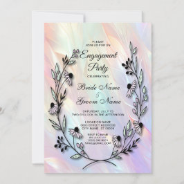 Convite de Noivado com Flor Mínima