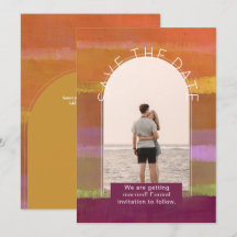 Convite de Noivado com Foto Moderna para Casamento