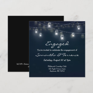 Convite de Noivado com Luzes de Vaga-Lume em Potes