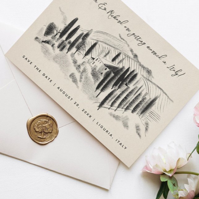 Convite de Noivado de Adega Italiana Desenhada a C (Criador carregado)