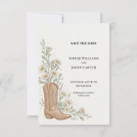 Convite de Noivado de Bota de Cowboy Western