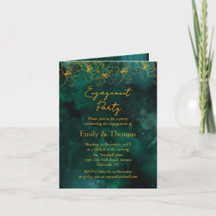 convite de noivado de casamento com fundo verde mi
