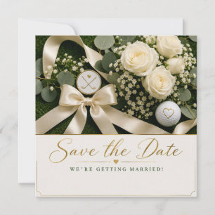 Convite de Noivado de Casamento de Golfe Salve a D