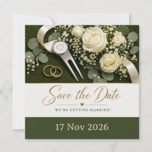 Convite de Noivado de Casamento de Golfe Salve a D