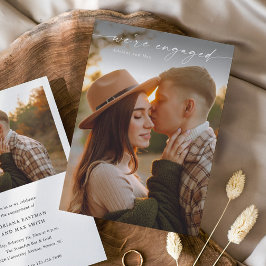 Convite de Noivado de Casamento Foto Script Simple