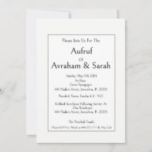 Convite de noivado de casamento judaico Aufruf, mo