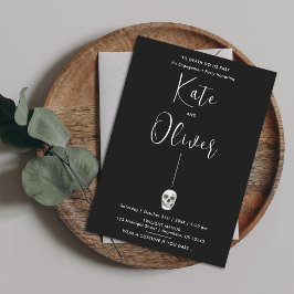 Convite de Noivado de Crânio Gótico