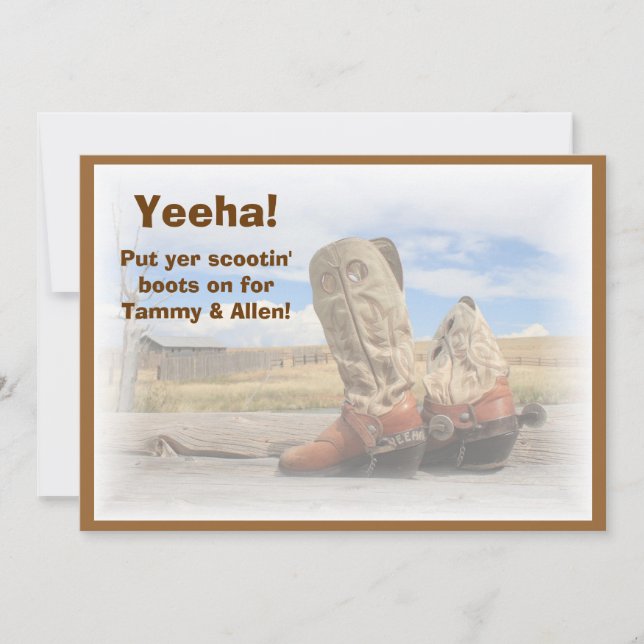 Convite de Noivado de Dança Western Boot Scootin' (Frente)