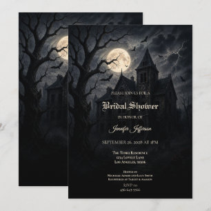 Convite de noivado de Halloween em estilo gótico d