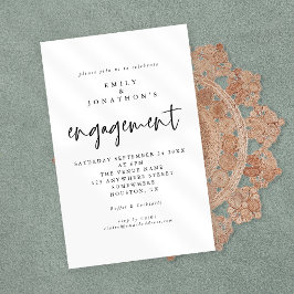 Convite de Noivado de Orçamento Simples Preto e Br